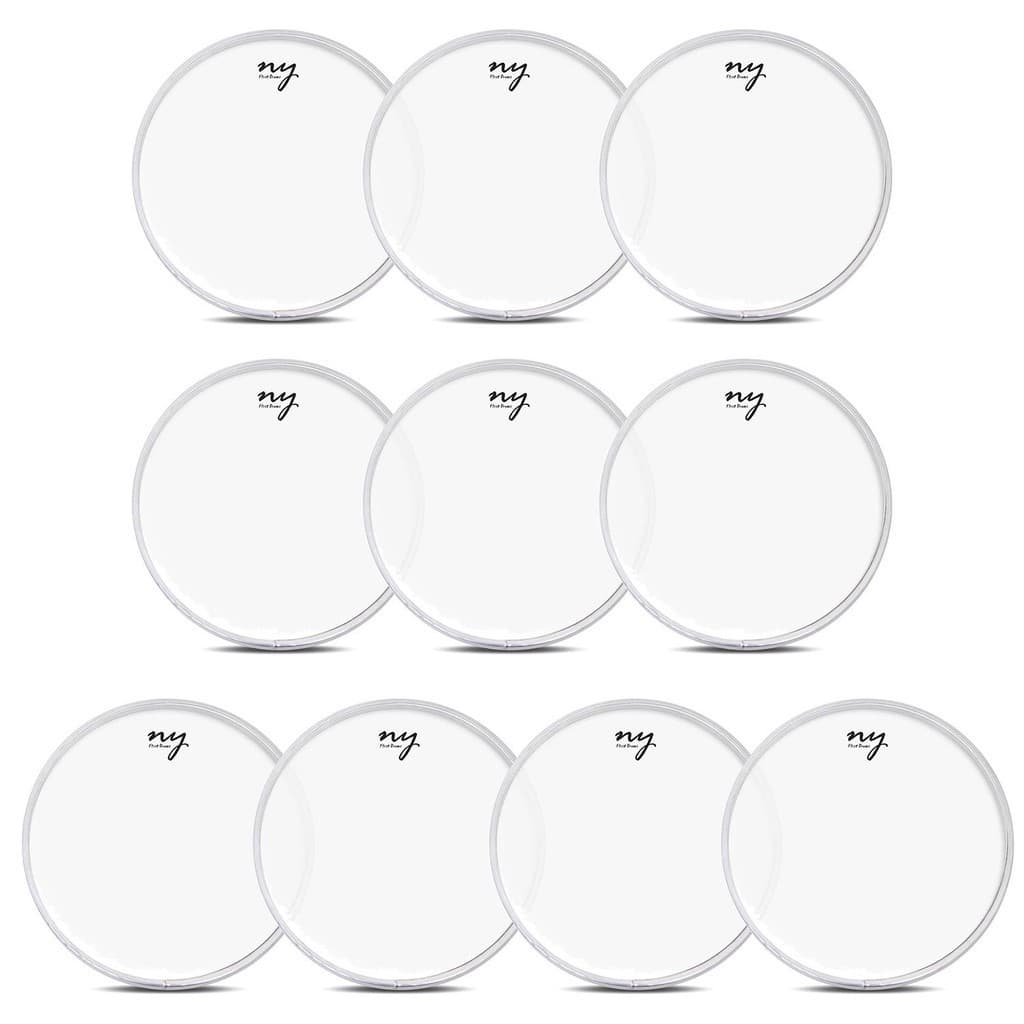 Kit 10 Peles Leitosas Translucidas para Bateria 14" New York