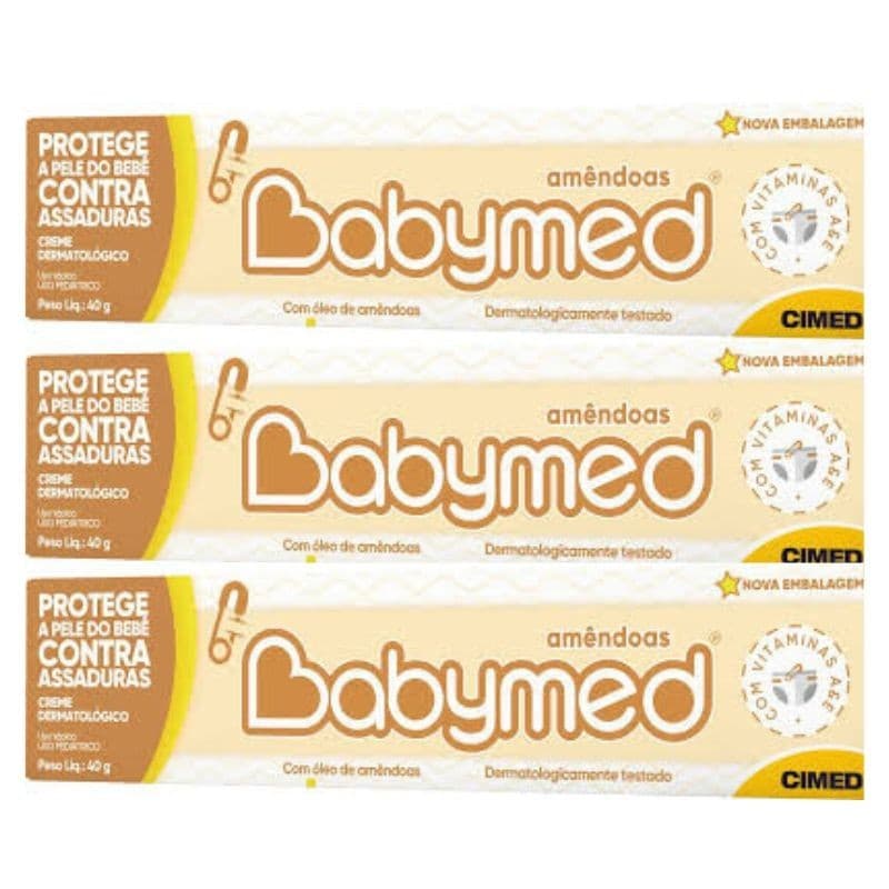Kit 3 Pomada Babymed Amendoim Para Assaduras 45g