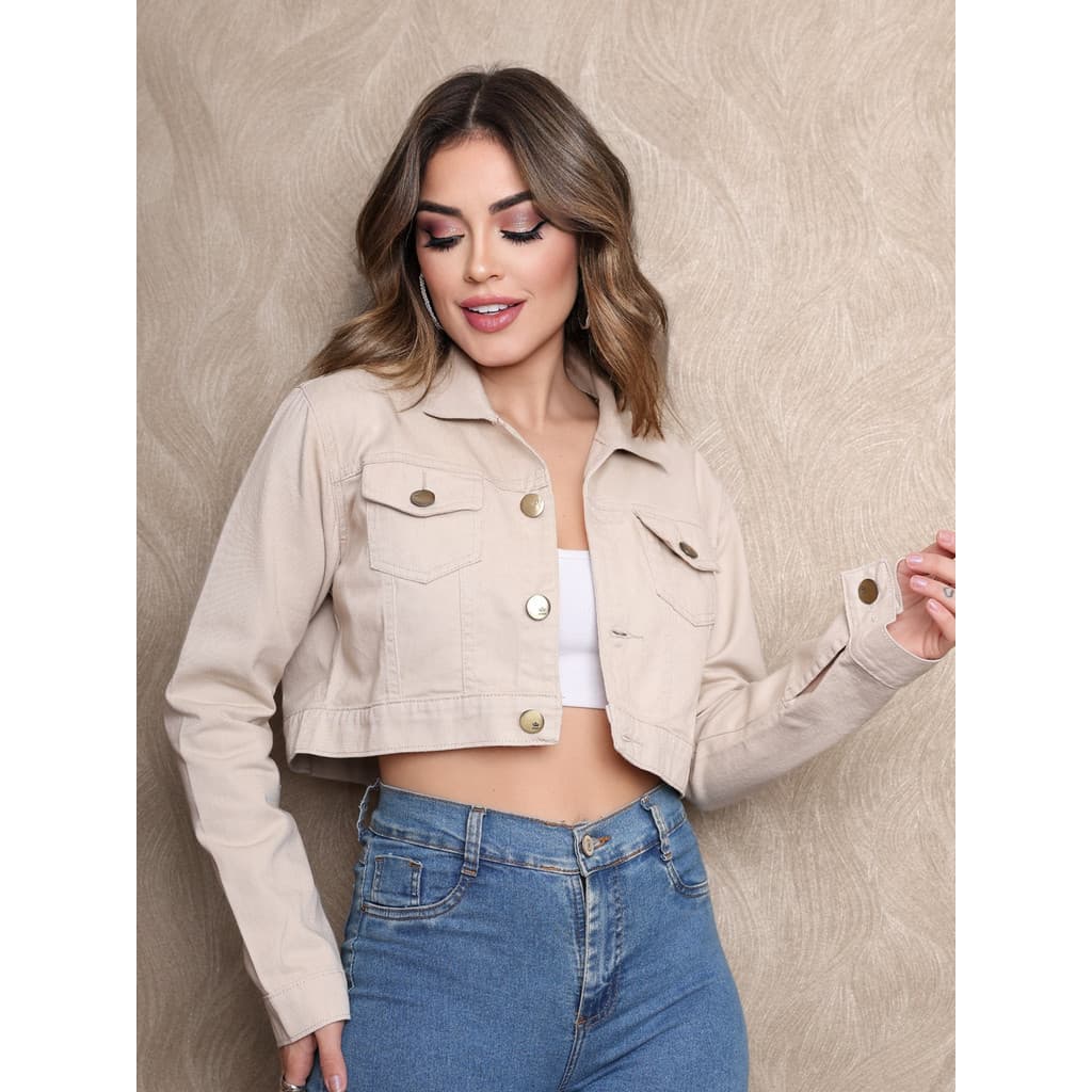 Cropped Jaqueta Moda Feminina