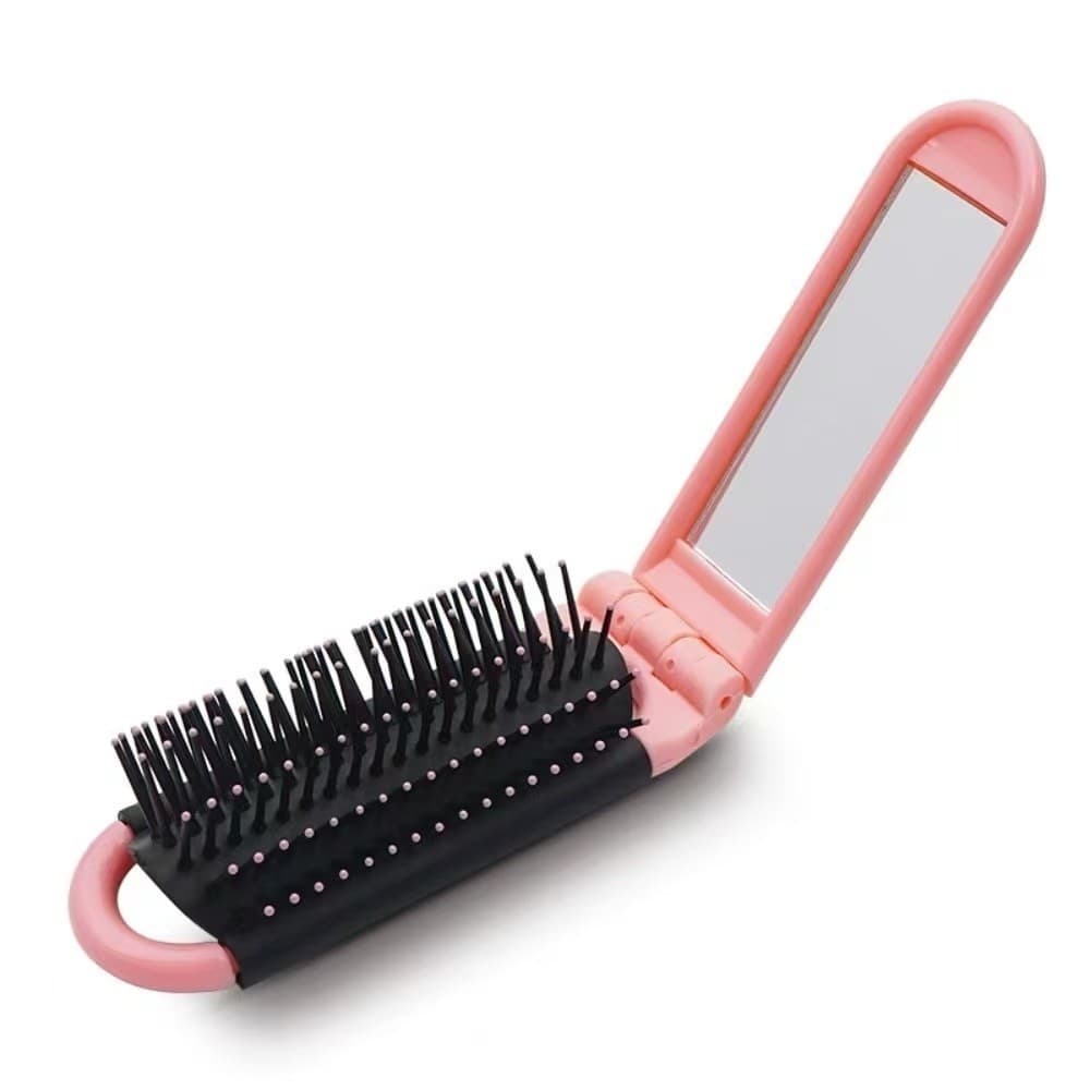 Kit2escova com espelho de cabelo dobravel borboleta de bolsa macia profissional escobel