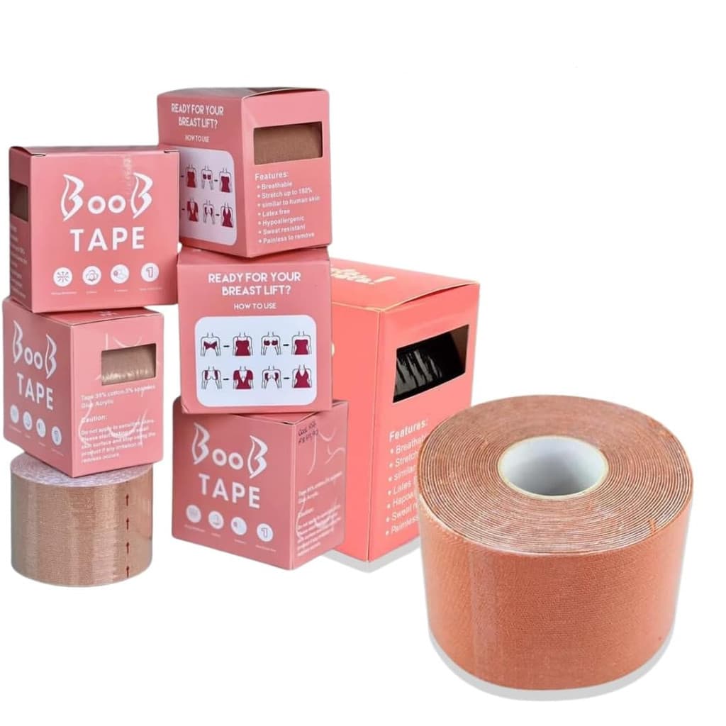 Fita Levanta Seio Protetor de Mamilo Sutiã Mama Rolo 5m Boob Tape Invisível