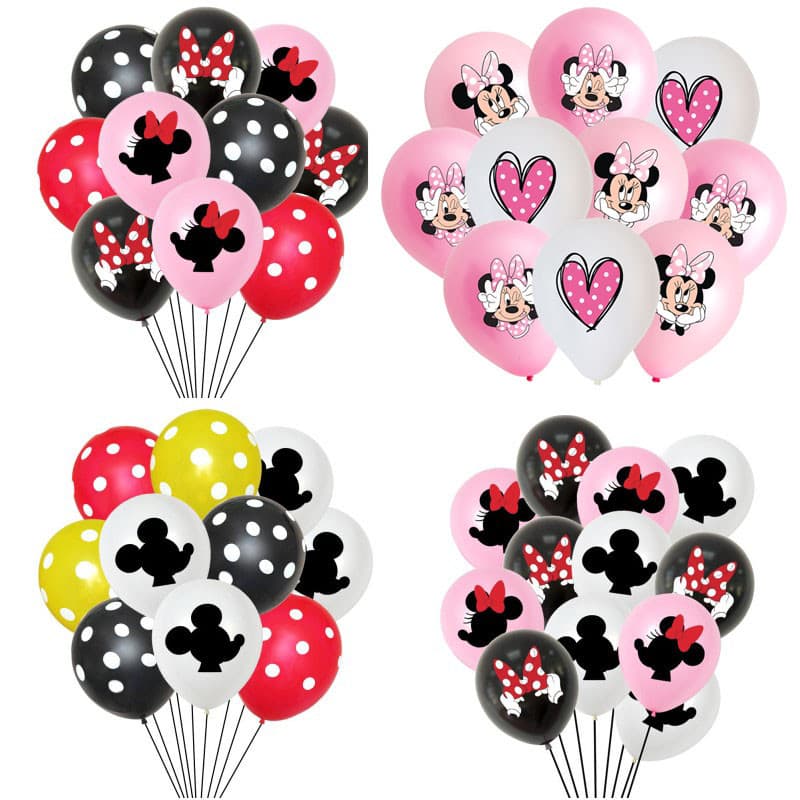 10 Pçs/set 12 Polegada Minnie Balões Mickey Mouse Decoração De Festa De Aniversário Chá De Bebê Crianças Balão Globos De