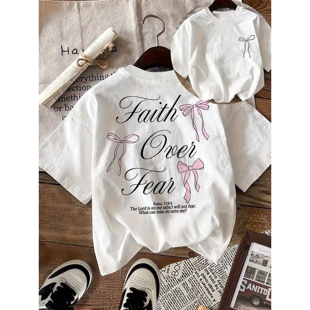 Camiseta Feminina Cristã 100% Algodão Versículo Bíblico