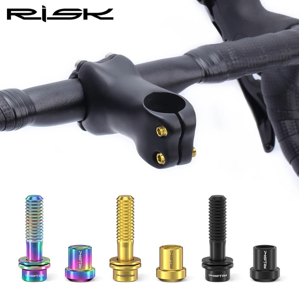 Risco M5 * 18mm M5x20mm Parafuso De Titânio Com Porca Para Fixação De Haste De Bicicleta De Carbono MTB Estrada Guiador
