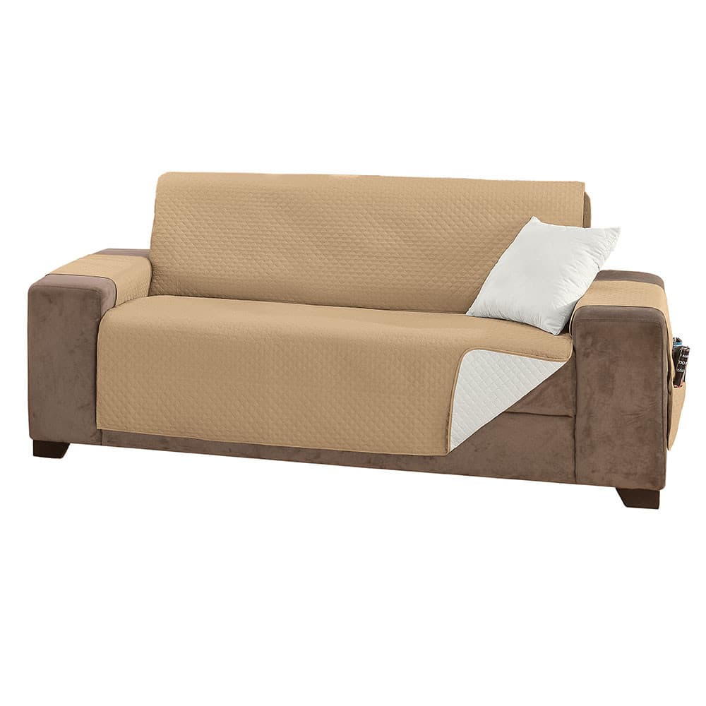 Protetor Sofá King 3 Lugares Impermeável Clássico Matelado Capa Protetora com Bolso