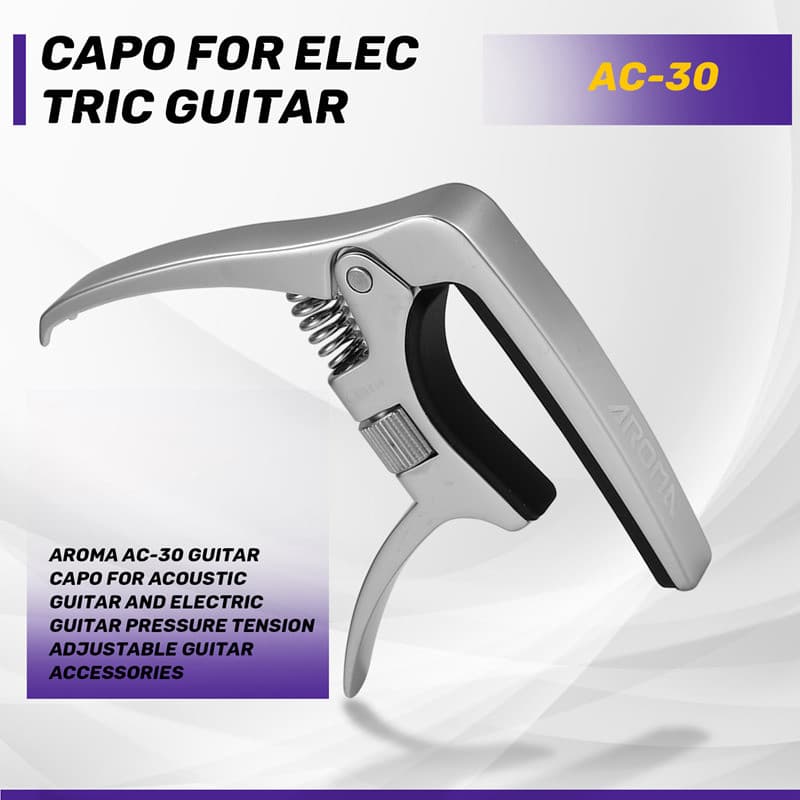 AROMA AC-30 Guitarra Capo Para Acústica E Elétrica Tensão De Pressão Ajustável Acessórios De