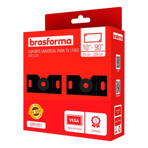 Suporte Tv Fixo Led Brasforma Sbru951 De 10 A 90 Polegadas