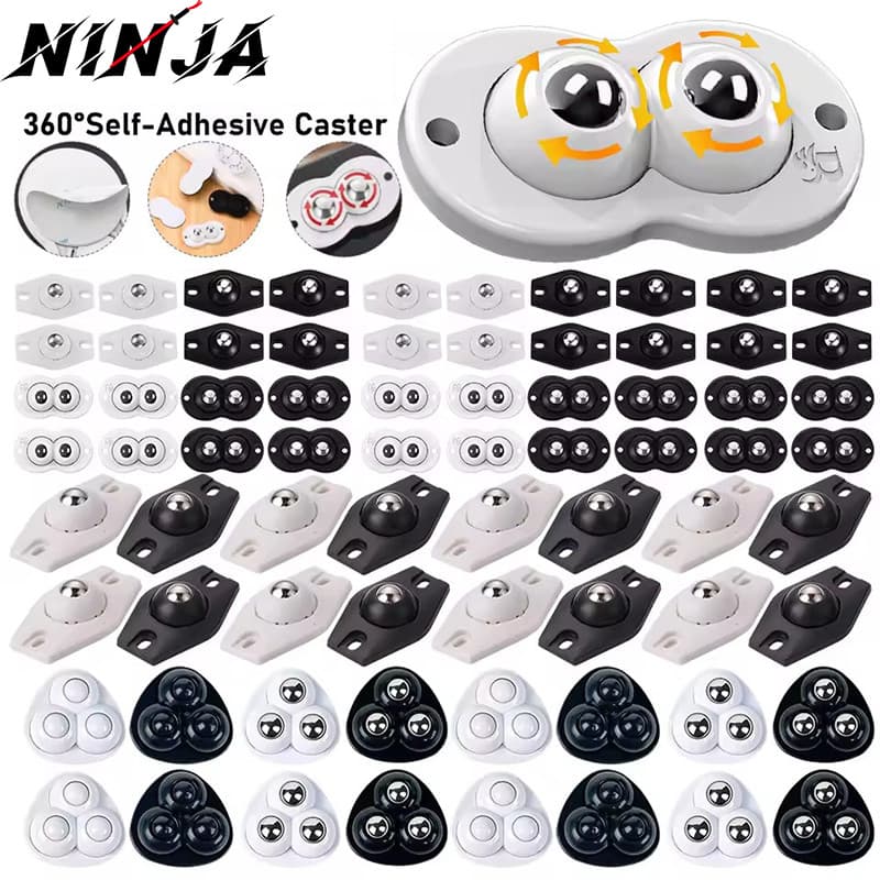 Roda Universal De Suporte De Carga Forte Sem Perfuração/360 ° Polia Giratória Da Esfera/Rodízios Móveis Autoadesivos/Cai