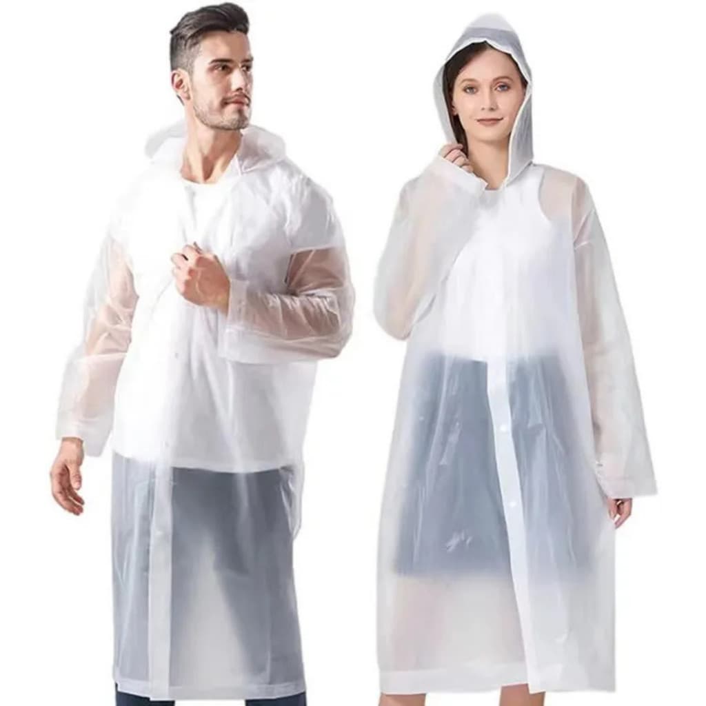 Kit 2 Capas de Chuva Leve com Capuz Ajustável Proteção e Praticidade