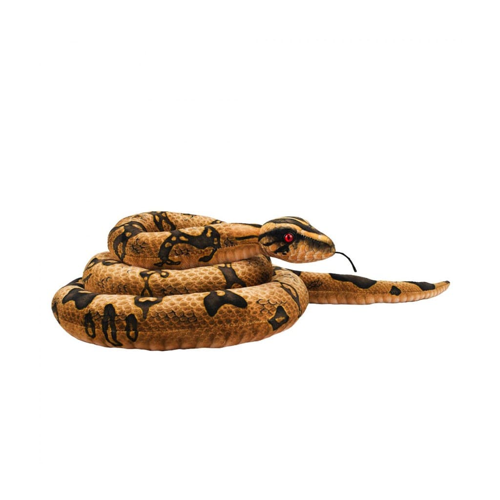 BH-1PS200BR-F | Cobra  de Pelucia Marrom Enrolado Realista 32cm - Pelúcia Enfeite Realista Decorativo