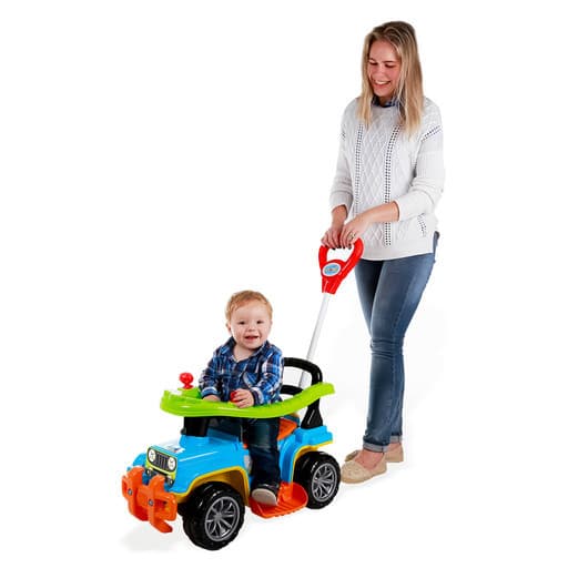 Carrinho Jip Jip Infantil com Buzina e Haste Ajustável para Bebês a Partir de 9 Meses