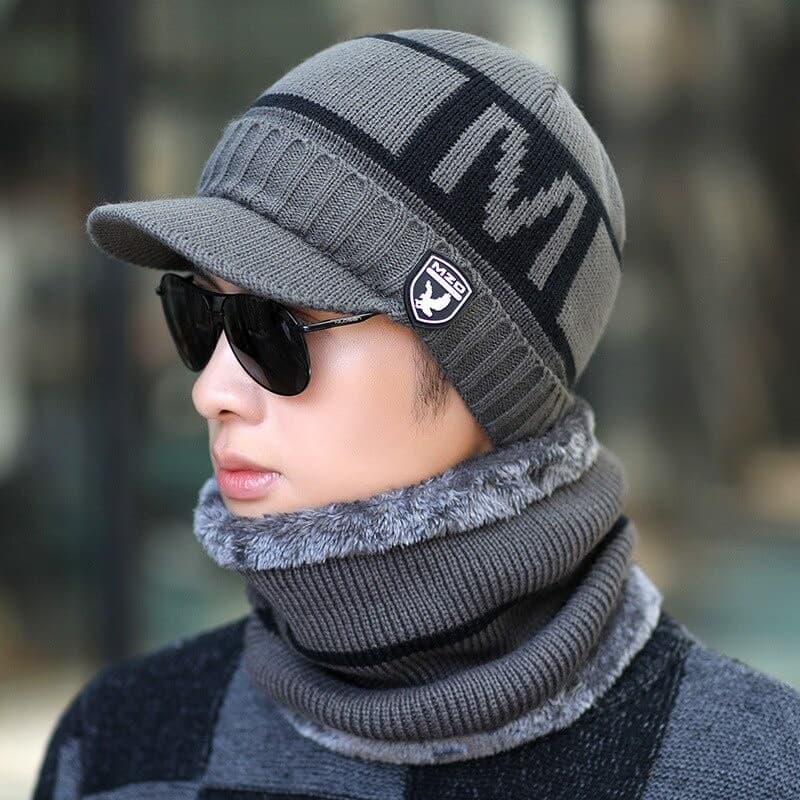 Novo Chapéu De Inverno Quente Masculino Com Aba Elegante Adicionar Pele Forrado Gorro Macio Grosso Chapéus Para Homens M