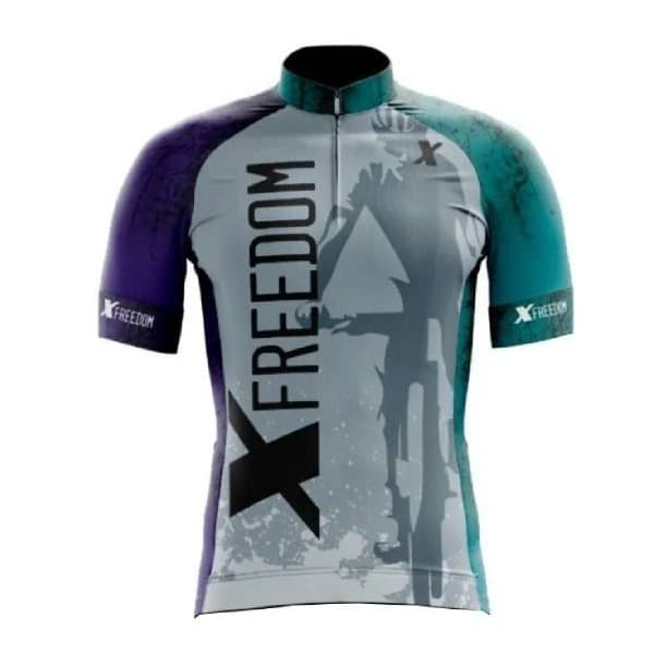 Camisa Ciclismo Esporte Bike Ciclista C/proteçao Uv XFreedom - XFreedom Azul e Roxo