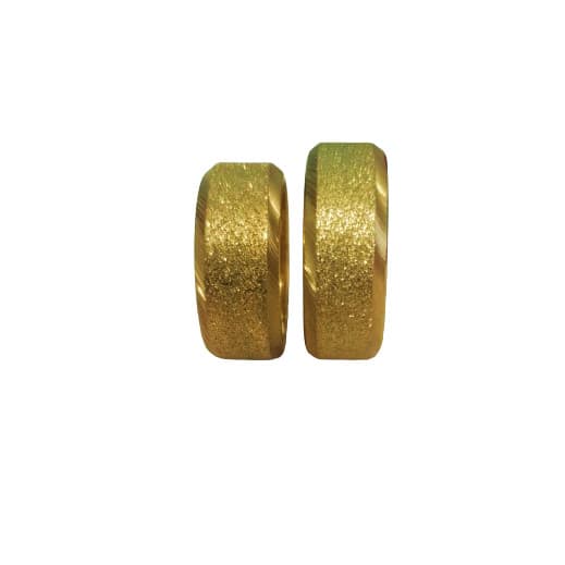 Aliança Aço Inox 316L Jateada / Cantos Escovados Dourado Casamento Noivado 8mm
