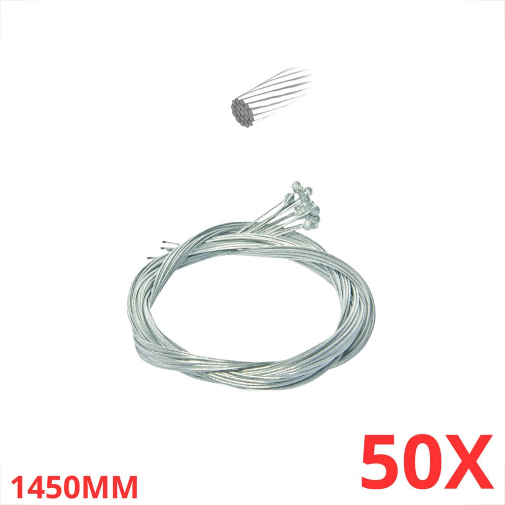 Kit 50 Cabos Aço Mtb De Freio Traseiro Bikes 1450mm X 1.5mm