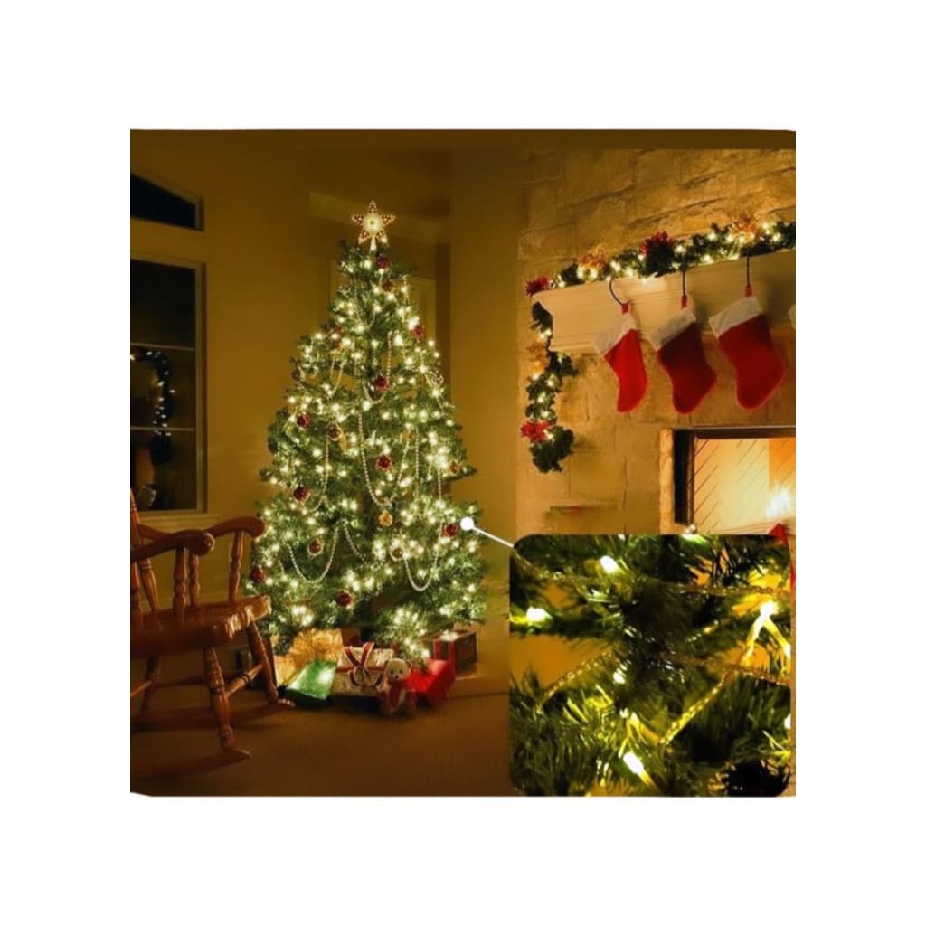 Pisca Pisca Natal Cordão de Led Branco Quente 100 Leds com 8 Funções