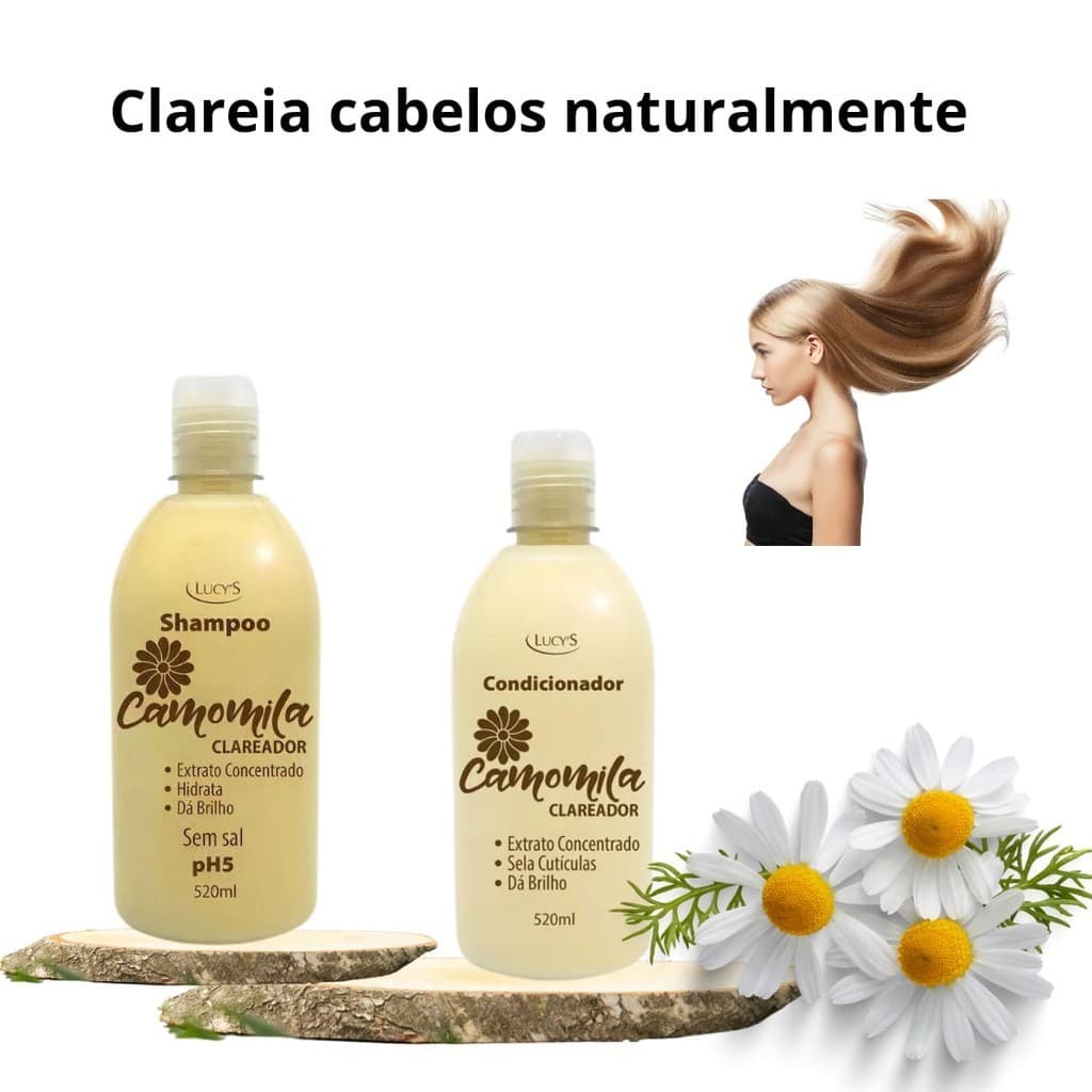 Kit Shampoo e Condicionador Camomila Clareador Natuaral lucys