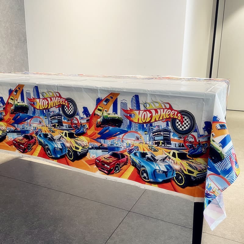 Hot Wheels Toalha De Mesa Plástica Descartável Para Festas Com Rodas Quentes Tampa
