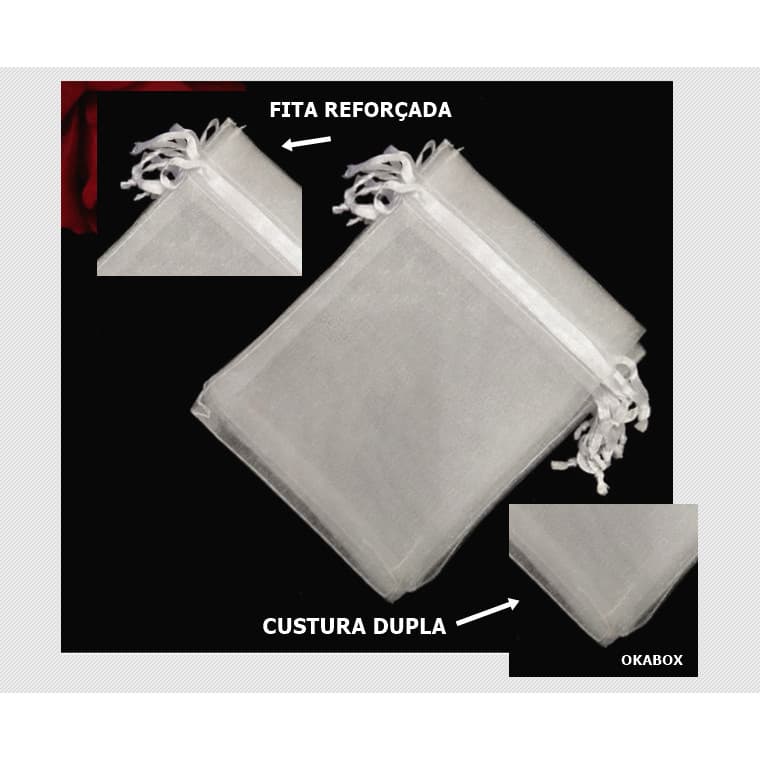 Saco Organza Saquinho 30x40 - Branco - 10 Unidades