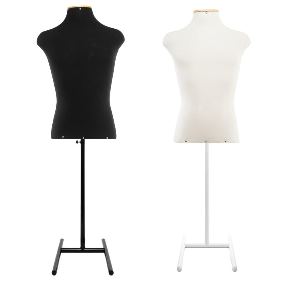 1 Manequim Masculino Busto Expositor Forrado Com Pedestal Costureira Loja vitrine confecção