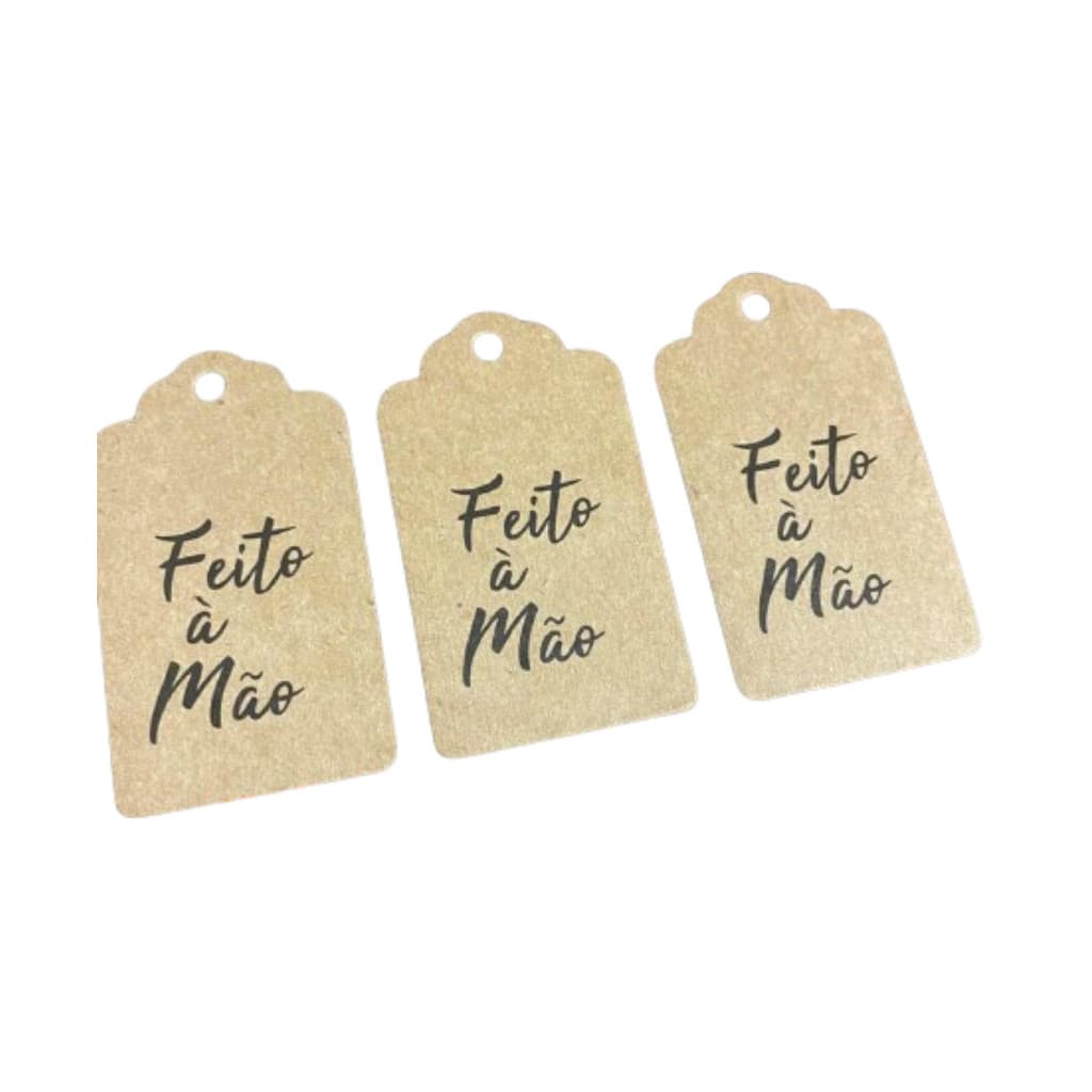 100 Tags Kraft Feito a Mão Com Cordão De Sisal Incluso