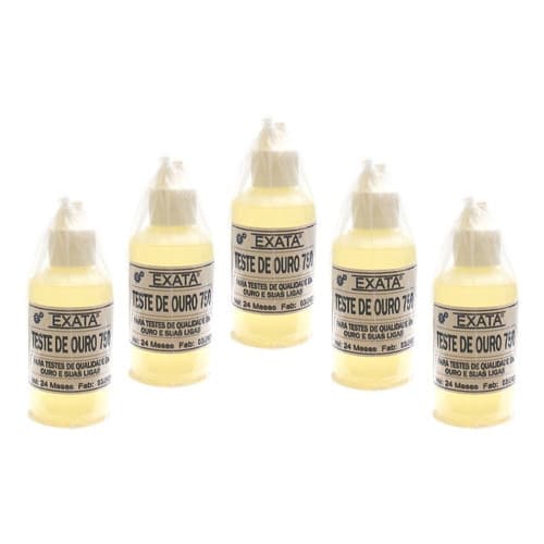 Kit Teste Ouro Prata = 5 Frascos 18k Com 30 Ml - Atacado