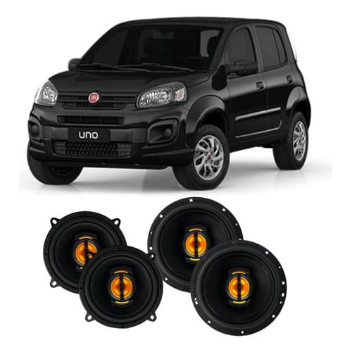 Kit 4 Alto Falante 220wrms Porta Dianteiro Traseiro Fiat Uno
