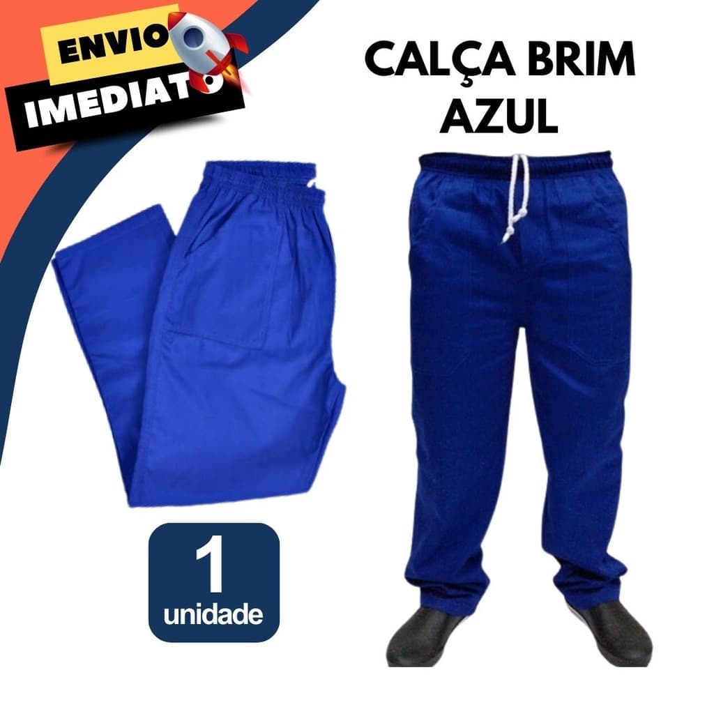Calça Brim Profissional Santista 100% Algodão Costura Tripla Unissex Conforto Resistente