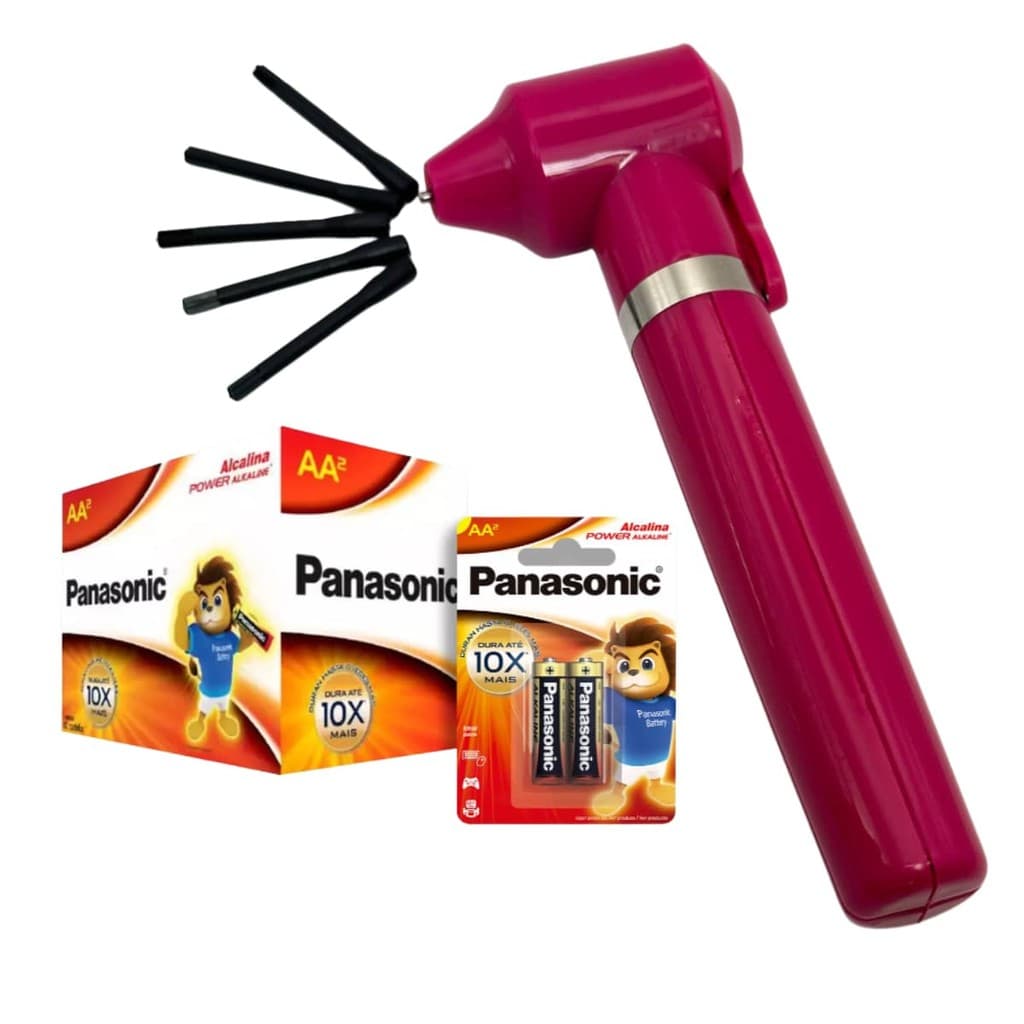 Mixer Misturador de Henna e Pigmento Elétrico Rosa + 2 Pilhas Alcalinas Panasonic