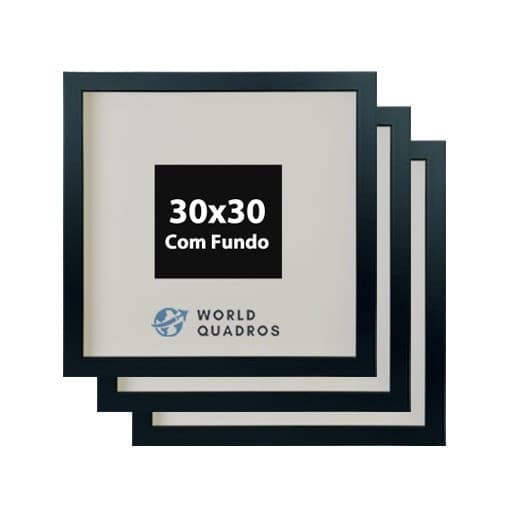 Kit 3 Molduras 30x30Cm Com Fundo Para Quadros Diplomas Certificados Fotos Decoração
