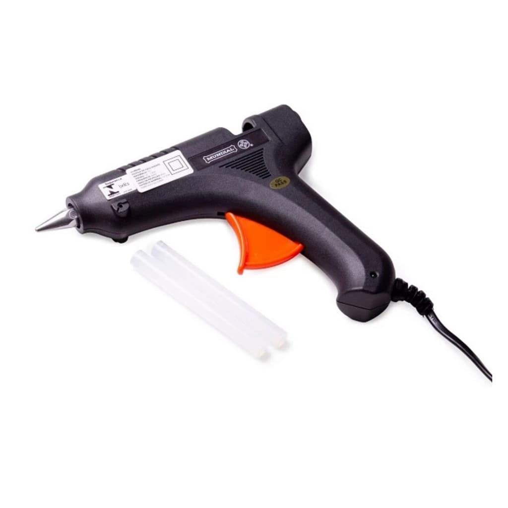 Pistola Aplicador Profissional Cola Quente Grossa Mundial Cola 11mm Mundial Bivolt C/ 2 Bastões de Cola