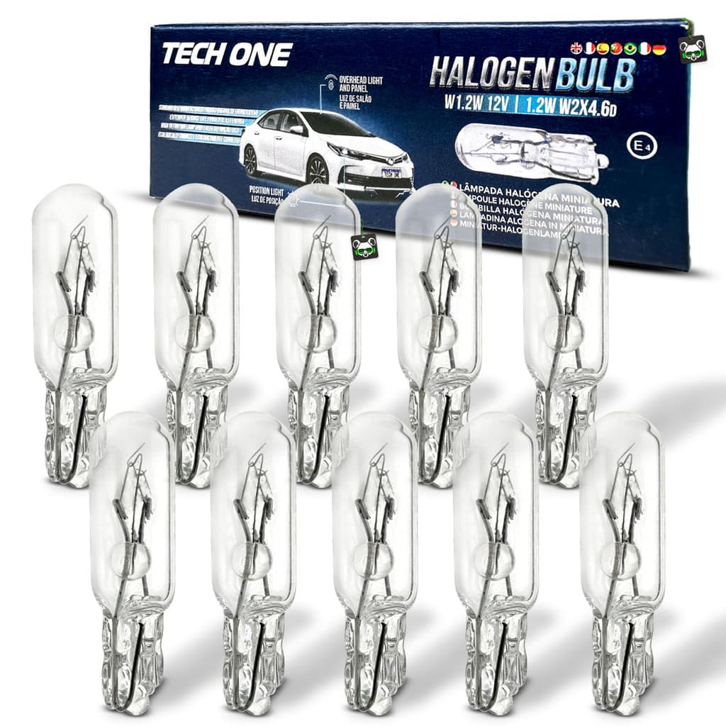 Kit 10 Lâmpadas Pinguinho Esmagada  Painel Carro T5 1,2w 12v