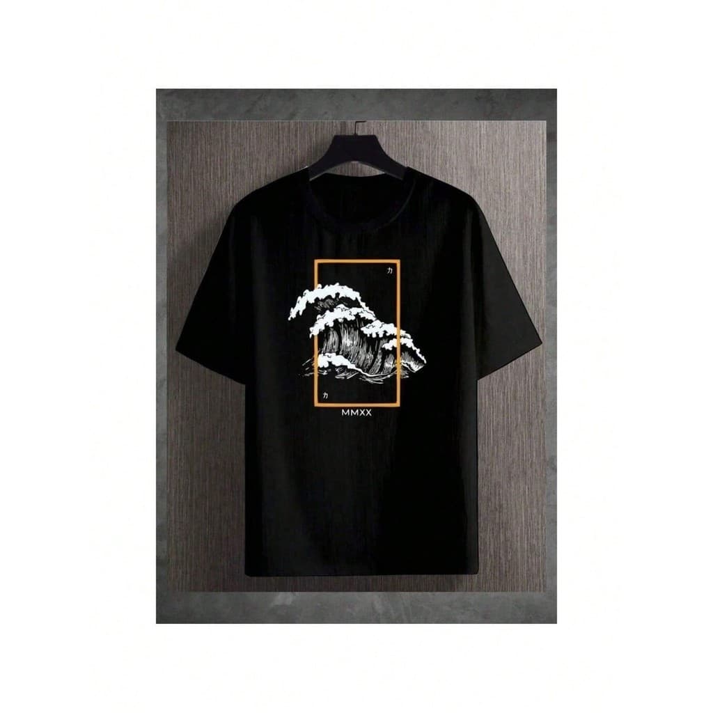 Camiseta Camisa Algodão Masculina 100% Algodão Estampada Onda Do Mar MMXX Envio Imediato Sweet Hope Envio em 24 horas