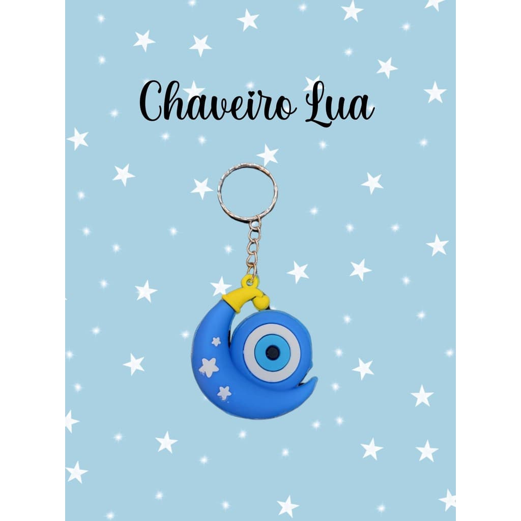 Chaveiro Olho Grego Lua sorte lembrancinha chaveiro fofo professores aniversário festa papelaria revenda promoção barato