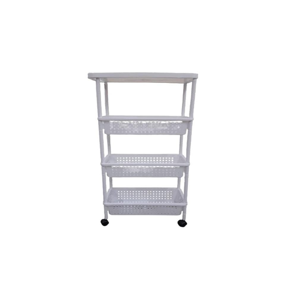 CARRINHO MANICURE PORTA BRINQUEDOS 4 PRATELEIRAS MULTIUSO SALA VARANDA QUARTO ORGANIZADOR BRANCO