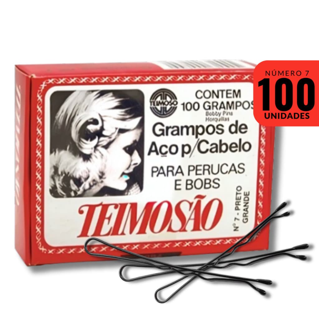 Grampo Teimoso de Cabelo N° 7 c/100 Unidades Preto ou Loiro