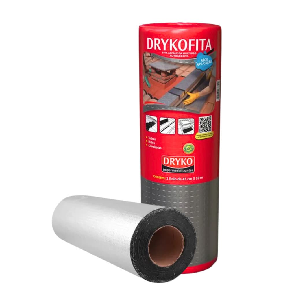 Fita Adesiva Veda Tudo Aluminio Asfáltica 45cm x 10MTS Prova D'Água Autoadesiva