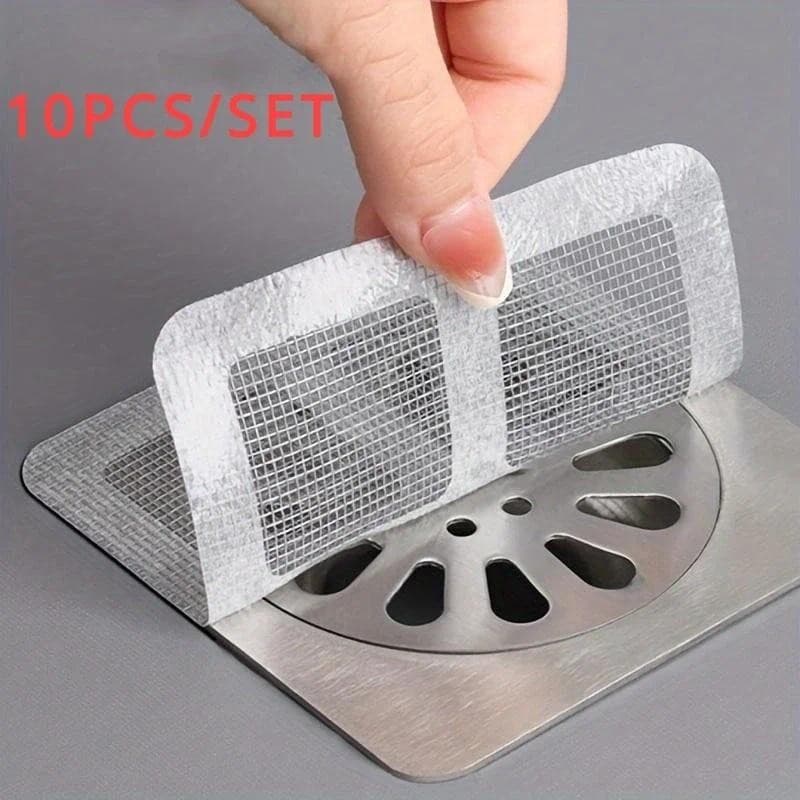 10pcs Chuveiro Descartável De Drenagem Capas De Malha Piso Filtro De Afundamento Cabelo Para Cozinha De Banheiro