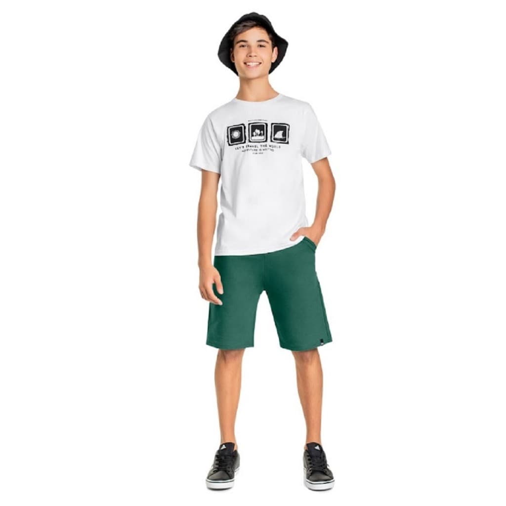 Conjunto Camiseta e Bermuda Juvenil Menino Adventure