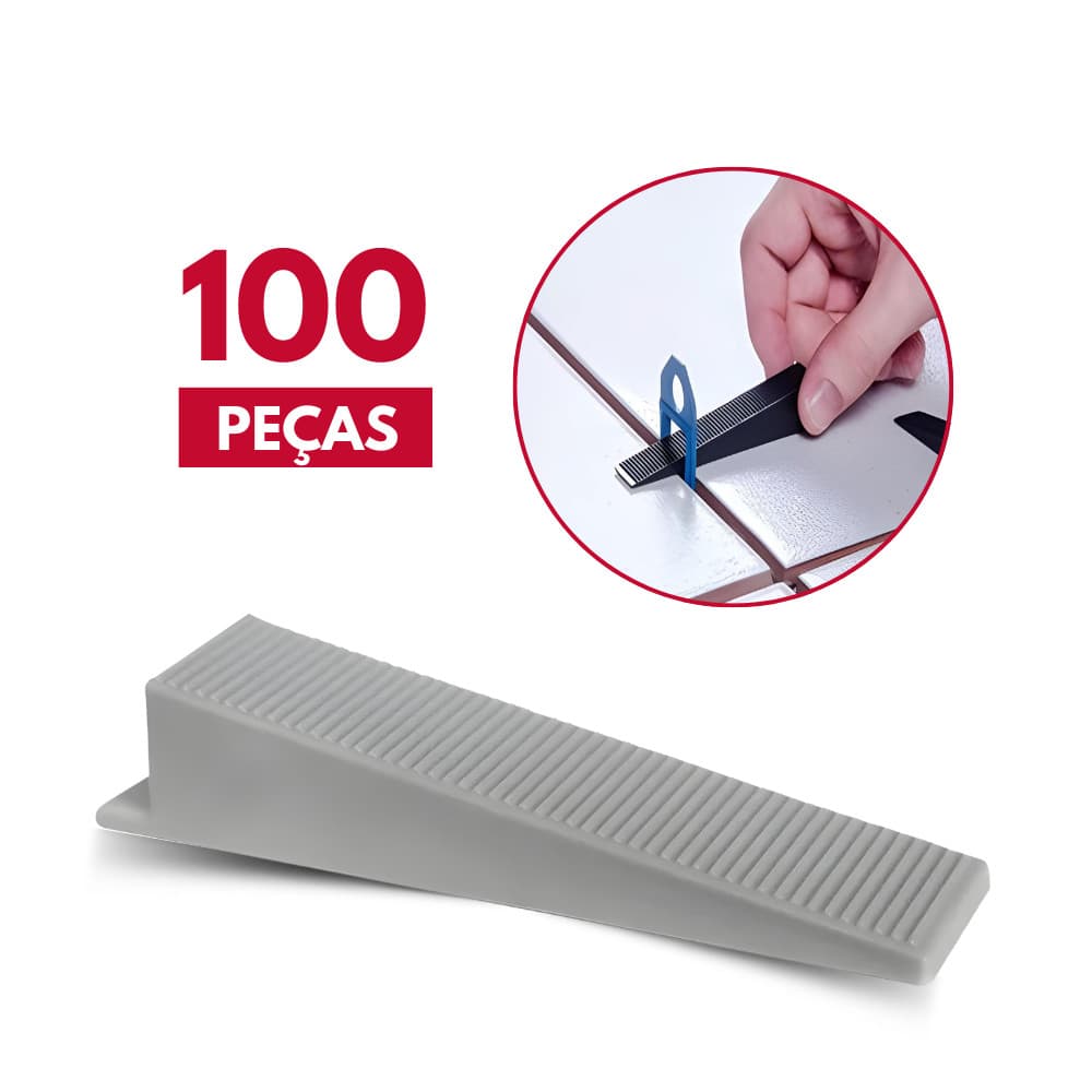 Cunha Nivelamento Slim Cortag 100 Peças Piso Revestimento