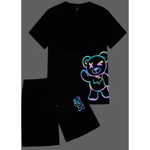 Conjunto Camiseta + Bermuda Urso grafite Novo! top! 2025