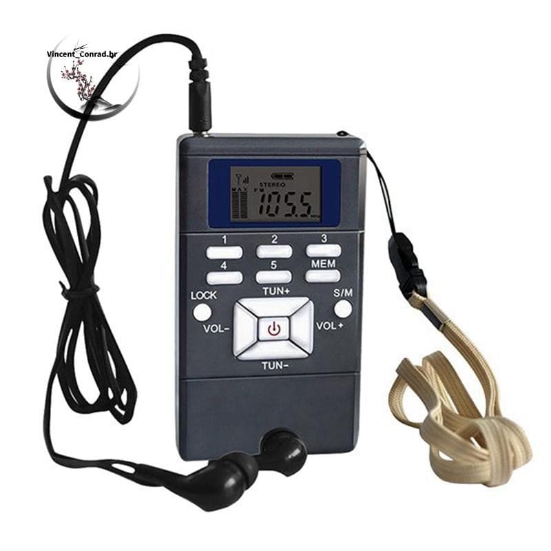 Rádio Fm Digital Mini Alto-Falante Receptor Portátil Display Reprodutor De Música De Banda Única Led