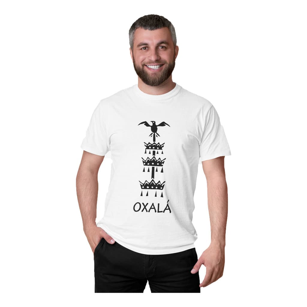 Camiseta Masculina Oxalá Orixá Umbanda Candomblé Axé Religiosa Algodão Premium