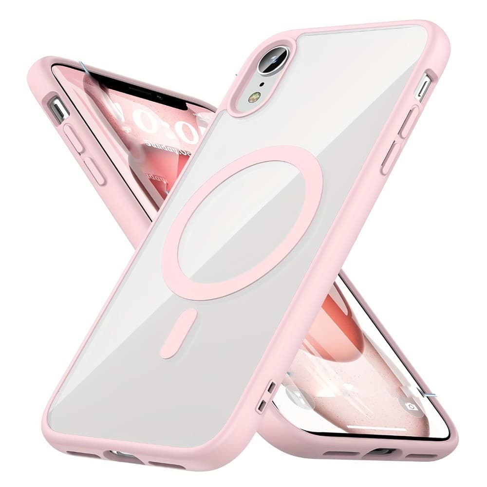 Adequado para iPhone XR XS Max X 11 12 13 14 15 16 Pro Max 7 8 Plus 13mini 12mini magnético transparente PC volta TPU ca
