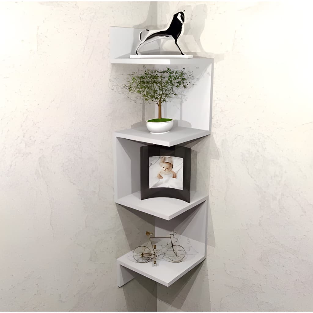 Nicho De Canto  Vefrtical Prateleira Estante Livros Parede Sala Quarto Mdf Branco 15 mm