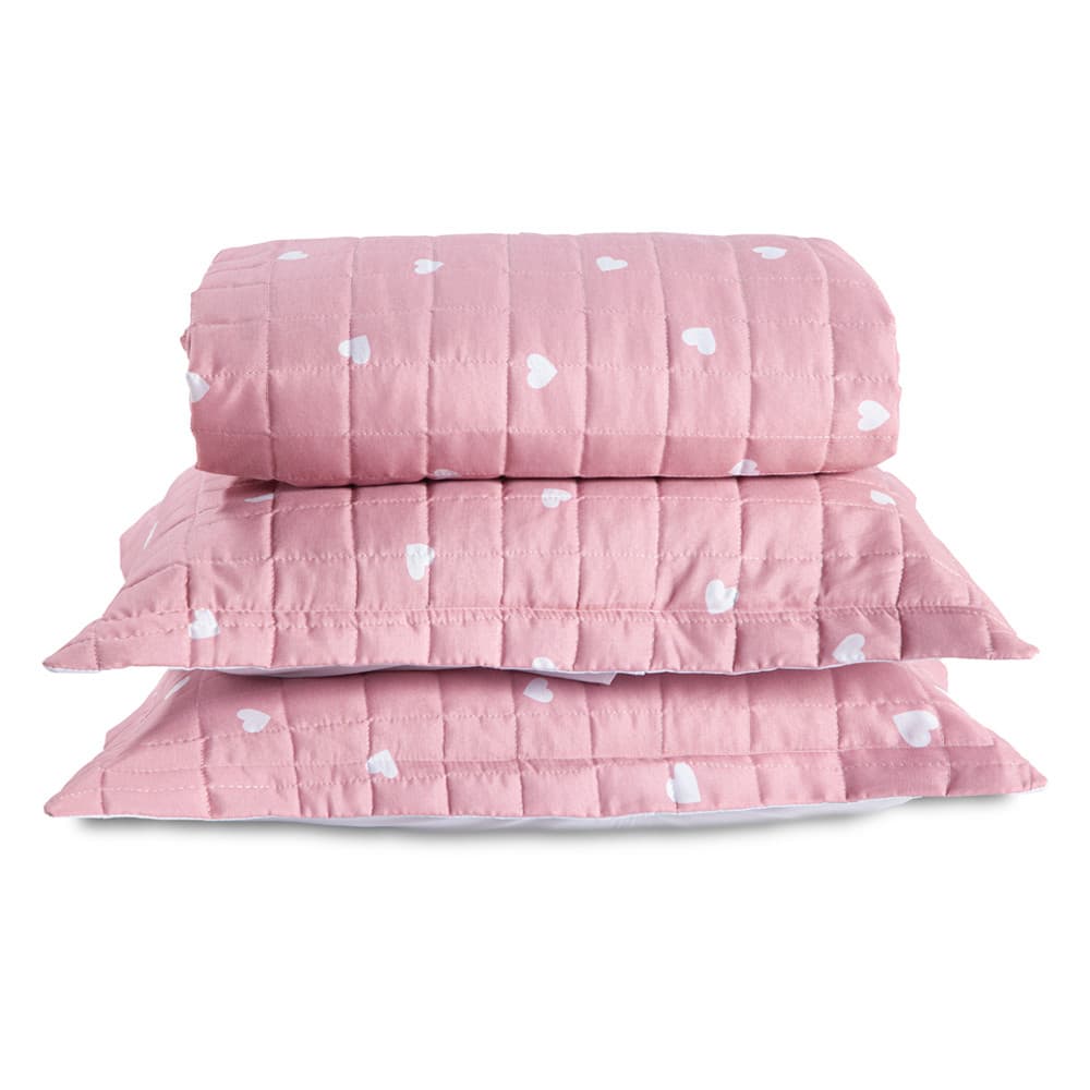 Colcha Cobre Leito Estampado Casal King 3 Peças 150 Fios Matelado Algodão Porta Travesseiro