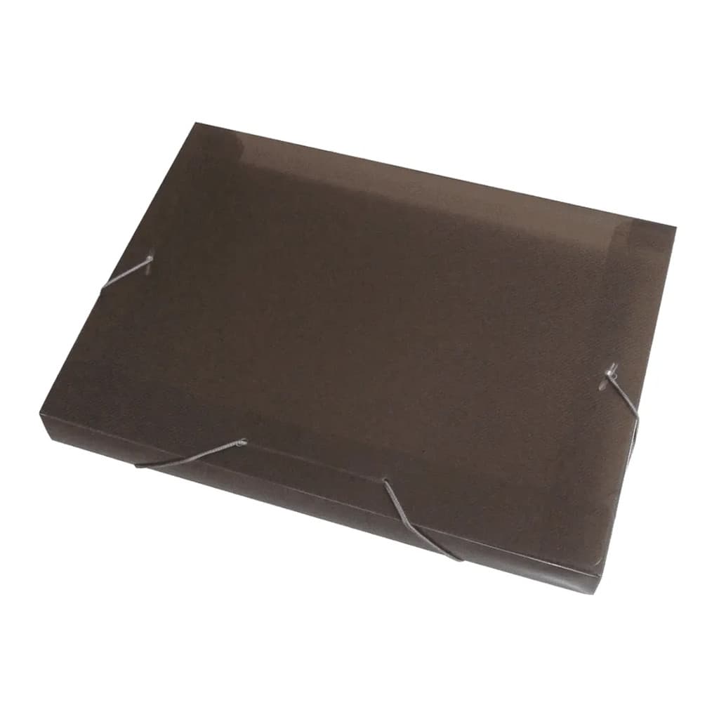 Pasta Aba Elastico Plastica Acp Oficio 30mm Fumê Pacote Com 10