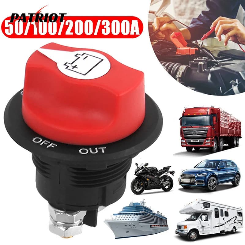 [PATRIO] Interruptor De Bateria De Carro 300A/200/A100A Desconexão Rotativa Corte De Energia Curta Isolador Barco De Motocicleta Automóvel