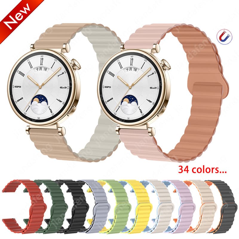Pulseira Magnética De Silicone Para Huawei Watch GT5 GT4 41mm