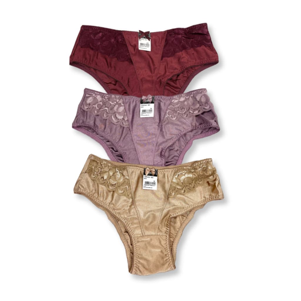 Kit c/ 3 Calcinha Cintura Alta com Renda Tangão Gimara